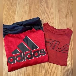 EUC Set of 2 Boys 1 Fila Tshirt 1 Adidas sweatshirt SZ M
